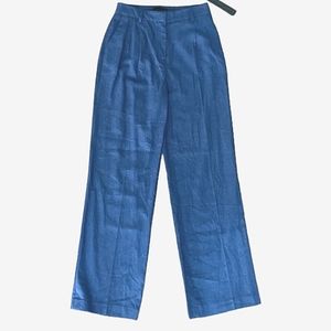 NWT House of Harlow 1960 Linen Wide Leg dark blue pants